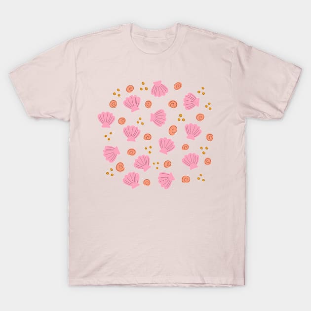 Seashells from the beach - Pink T-Shirt by Natalisa